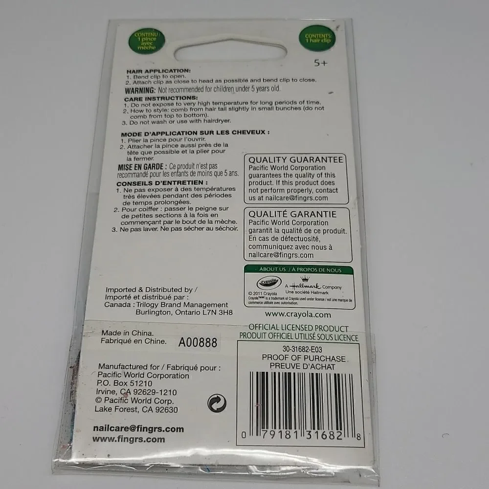 Crayola hair flair accessory Sparkle blue